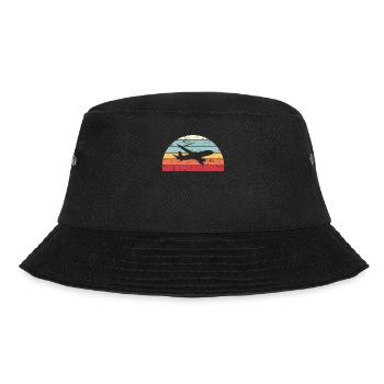 Retro-Flugzeug Spotting Sunset Vintage Flugzeug Sunrise - Bucket Hat - Schwarz - Vorne - Lela (165cm)