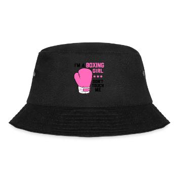 Boxmädchen fass mich nicht an - Bucket Hat - Schwarz - Vorne - Lela (165cm)