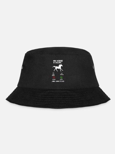 Mein Pferd ruft an - Ich muss los Reiterin - Bucket Hat - Schwarz
