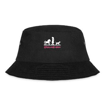 Pferd Hund Reiterin Pferde Mädchen - Bucket Hat - Schwarz - Vorne - Lela (165cm)