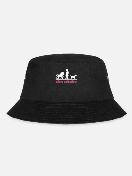 Pferd Hund Reiterin Pferde Mädchen - Bucket Hat - Schwarz