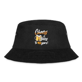 Cheers and Beers to 40 Years 40 Birthday - Bucket Hat - black - Front - Lela (165cm)