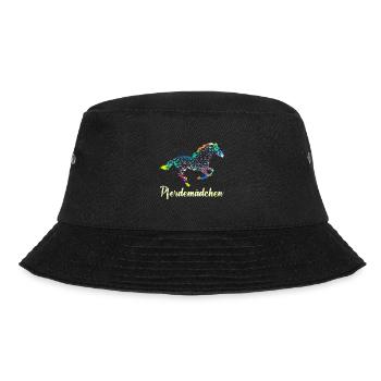 Pferdemädchen Reiterin Pferde Mädchen - Bucket Hat - Schwarz - Vorne - Lela (165cm)