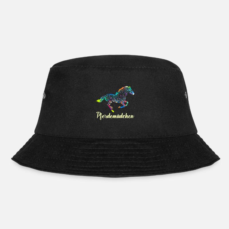 Pferdemädchen Reiterin Pferde Mädchen - Bucket Hat - Schwarz