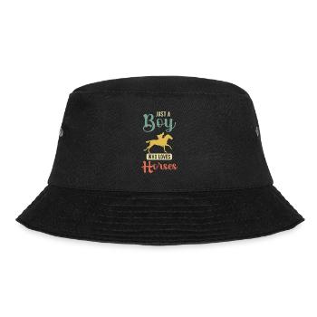 Just a Boy who loves Horses Reiter - Bucket Hat - Schwarz - Vorne - Lela (165cm)