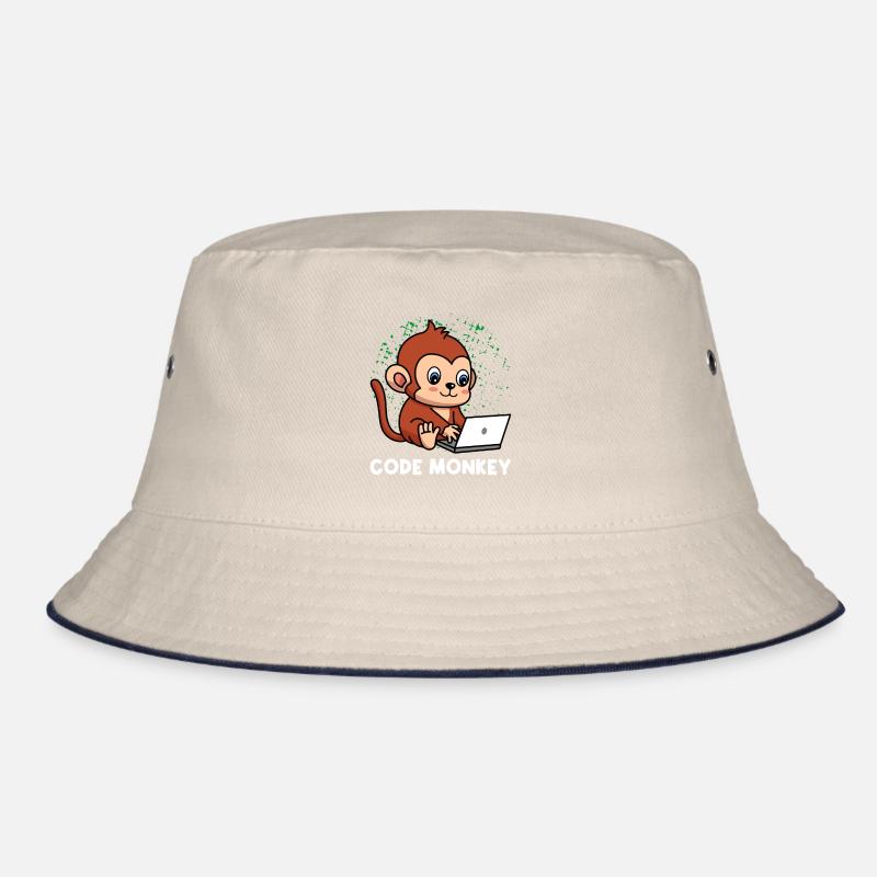 Code Monkey Programming Coder Computer Geek Develo Bucket Hat