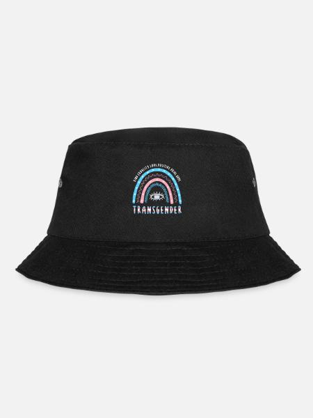 Boho Rainbow Transgender - Bucket Hat - black