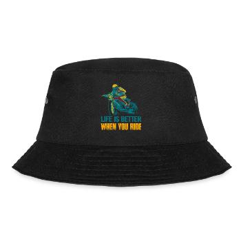 Life Is Better When You Ride Motorcycle Biker - Bucket Hat - Schwarz - Vorne - Lela (165cm)