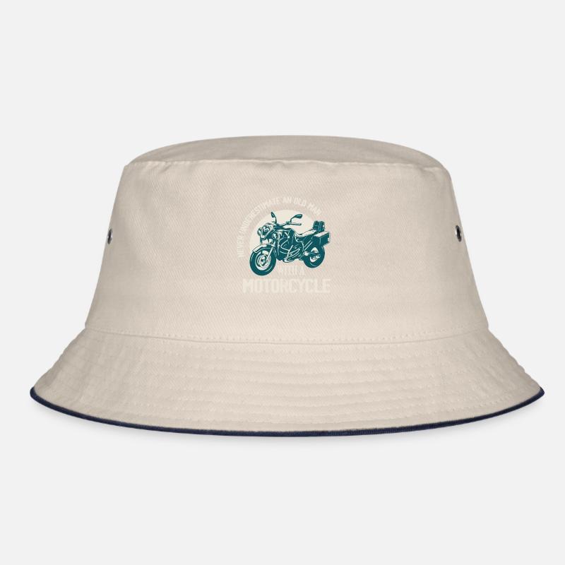 Never Underestimate An Old Man With A Motorcycle B Bucket Hat