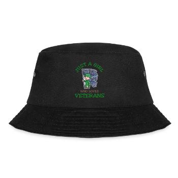 Just A Girl Who Loves Veterans Day - Bucket Hat - Schwarz - Vorne - Lela (165cm)