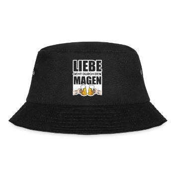 Liebe geht durch den magen - Bucket Hat - Schwarz - Vorne - Lela (165cm)