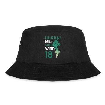 Hurra der Lauch wird 18 - Bucket Hat - Schwarz - Vorne - Lela (165cm)