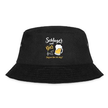 Schlager und Bier darum bin ich hier - Bucket Hat - Schwarz - Vorne - Lela (165cm)