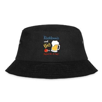 Tischtennis Bier Tischtennisspieler Geschenk Profi - Bucket Hat - Schwarz - Vorne - Lela (165cm)