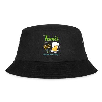 Tennis und Bier Tennistrainer Spruch Geschenk - Bucket Hat - Schwarz - Vorne - Lela (165cm)