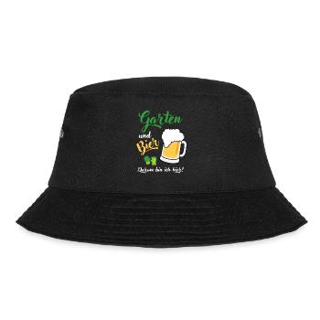 Garten und Bier Hobbygärtner Gartenarbeit Spruch - Bucket Hat - Schwarz - Vorne - Lela (165cm)