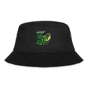 Kids Dino I'm 5 Birthday Outfit Kids - Bucket Hat - black - Front - Lela (165cm)