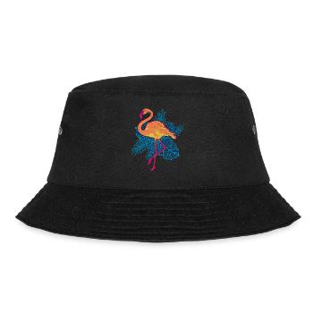 Zoo Animal Gift Summer Tropical Bird Flamingo - Bucket Hat - black - Front - Lela (165cm)