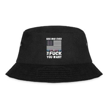 LGBTQ Pride küsse, wen immer du willst - Bucket Hat - Schwarz - Vorne - Lela (165cm)