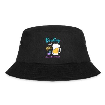 Bowling Bier Spruch Geschenk Bierliebhaber Bowler - Bucket Hat - Schwarz - Vorne - Lela (165cm)