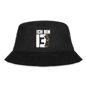 13.Geburtstag Dackel Hund Geschenk - Bucket Hat - Schwarz - Vorne - Lela (165cm)