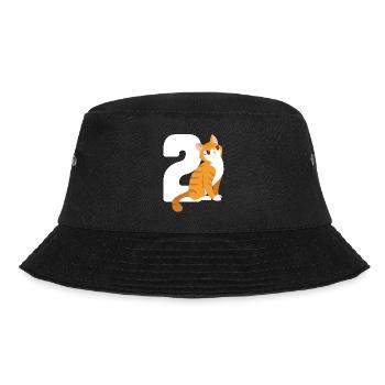 2.Geburtstag Katze 2 Jahre alt Geschenk - Bucket Hat - Schwarz - Vorne - Lela (165cm)