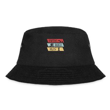 Swim Bike Run Triathlon - Bucket Hat - Schwarz - Vorne - Lela (165cm)