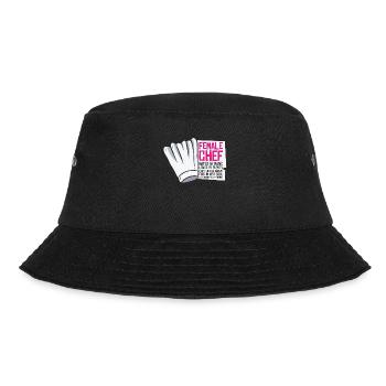 Female Chef Cooking Meals Food Lover - Bucket Hat - black - Front - Lela (165cm)