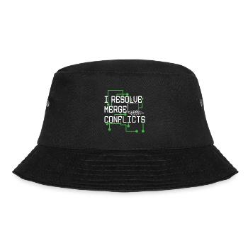 I Resolve Merge Conflicts Coder Software Developer - Bucket Hat - Schwarz - Vorne - Lela (165cm)