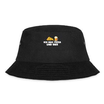 Ich mag Pizza und Bier - Bucket Hat - Schwarz - Vorne - Lela (165cm)