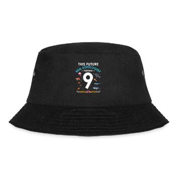 Zukünftiger Zooologe Geburtstag 9 Neun Jahre - Bucket Hat - Schwarz - Vorne - Lela (165cm)