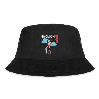 1.Geburtstag Pirat Piraten Geschenk - Bucket Hat - Schwarz - Vorne - Lela (165cm)