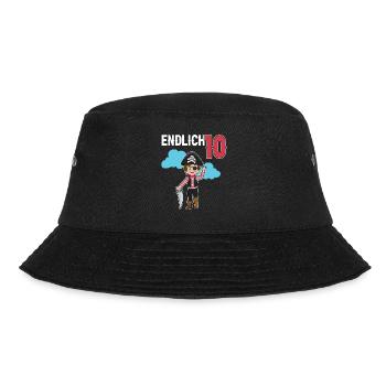 10.Geburtstag Pirat Piraten Geschenk - Bucket Hat - Schwarz - Vorne - Lela (165cm)