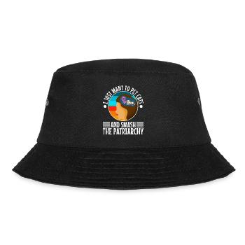 I just want to pet cats and smash the patriarchy - Bucket Hat - Schwarz - Vorne - Lela (165cm)