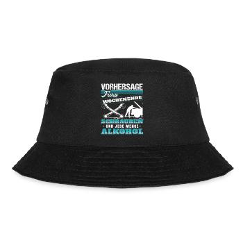 Vorhersage fürs wochenende schrauber und alkohol - Bucket Hat - Schwarz - Vorne - Lela (165cm)