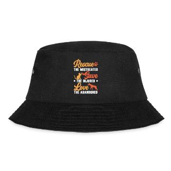 Tierpflege Tierretter Tierrechte - Bucket Hat - Schwarz - Vorne - Lela (165cm)