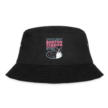 Boston Terrier Grandma Hundebesitzerin Geschenk - Bucket Hat - Schwarz - Vorne - Lela (165cm)