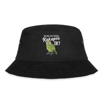 Ich mag halt Kakapos Papagei - Bucket Hat - Schwarz - Vorne - Lela (165cm)