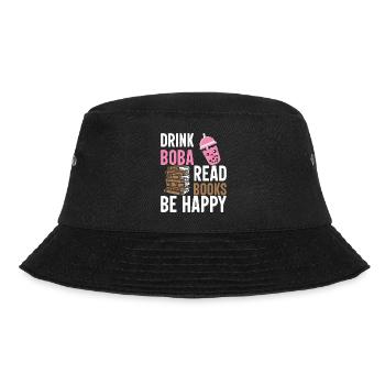 Bookaholic Leben Powered By Tee Blase Geschenke Id - Bucket Hat - Schwarz - Vorne - Lela (165cm)
