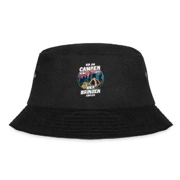 Bin am Campen keine Tipps Bier bringen Abflug Zelt - Bucket Hat - Schwarz - Vorne - Lela (165cm)