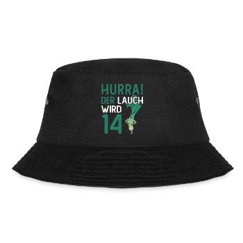 Hurra der Lauch wird 14 - Bucket Hat - Schwarz - Vorne - Lela (165cm)