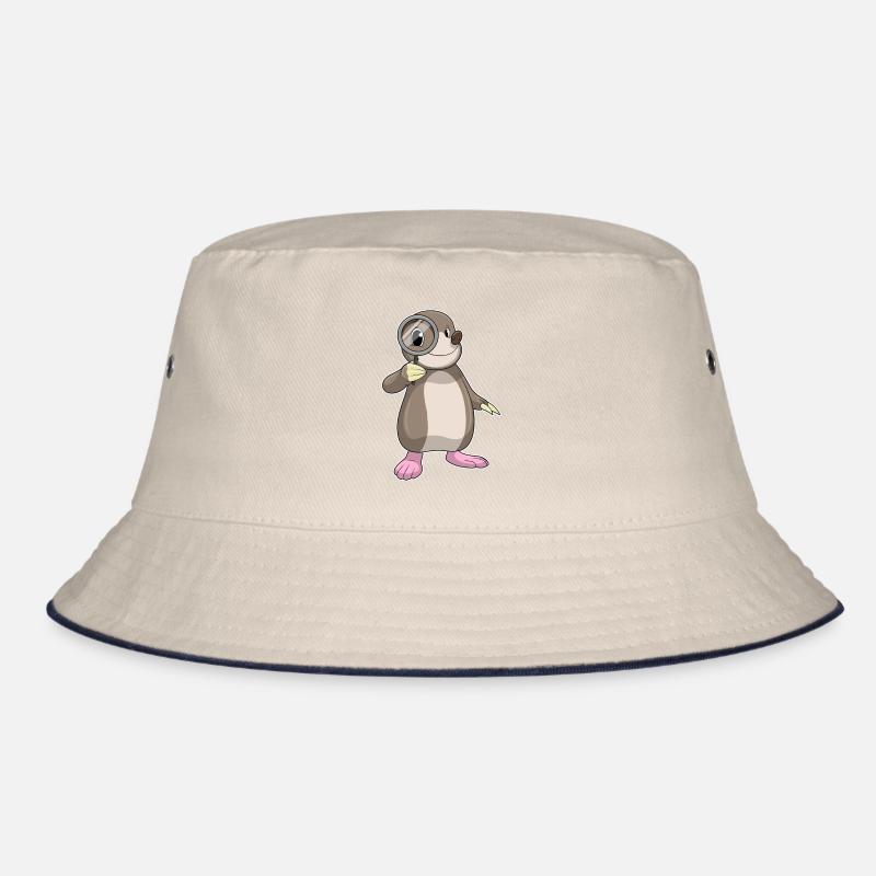 Mole with magnifying glass Bucket Hat