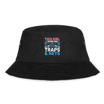 This Girl Runs on Traps & Nets Marine Biology Sci - Bucket Hat - black - Front - Lela (165cm)