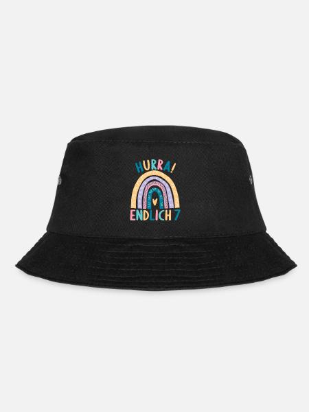 7 Jahre Rainbow Regenbogen 7. Geburtstag - Bucket Hat - Schwarz