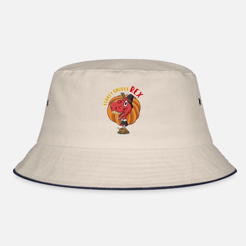 Turkey Saurus Rex I TRex Pilgrim Hat I Dinosaur Bucket Hat