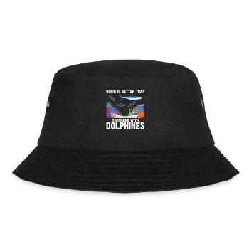 With Dolphins Swimming Dolphin Ocean Sea Mammal - Bucket Hat - black - Front - Lela (165cm)