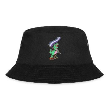 LGBTQ-Flagge - Dinosaurier-Butch-Lesbe - Bucket Hat - Schwarz - Vorne - Lela (165cm)