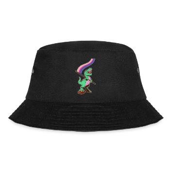 Drapeau LGBTQ - Dinosaure bisexuel - Bob - noir - Devant - Lela (165cm)