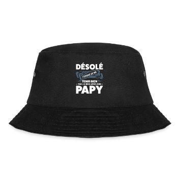 Papi Papi Famille Geschenk - Bucket Hat - Schwarz - Vorne - Lela (165cm)