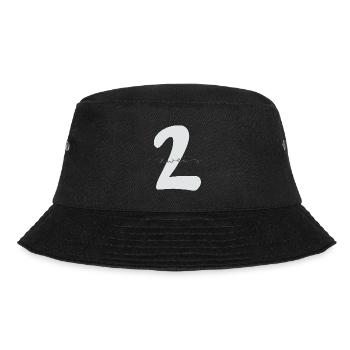 Zwei Zahl mit Lettering 2. Geburtstag - Bucket Hat - Schwarz - Vorne - Lela (165cm)